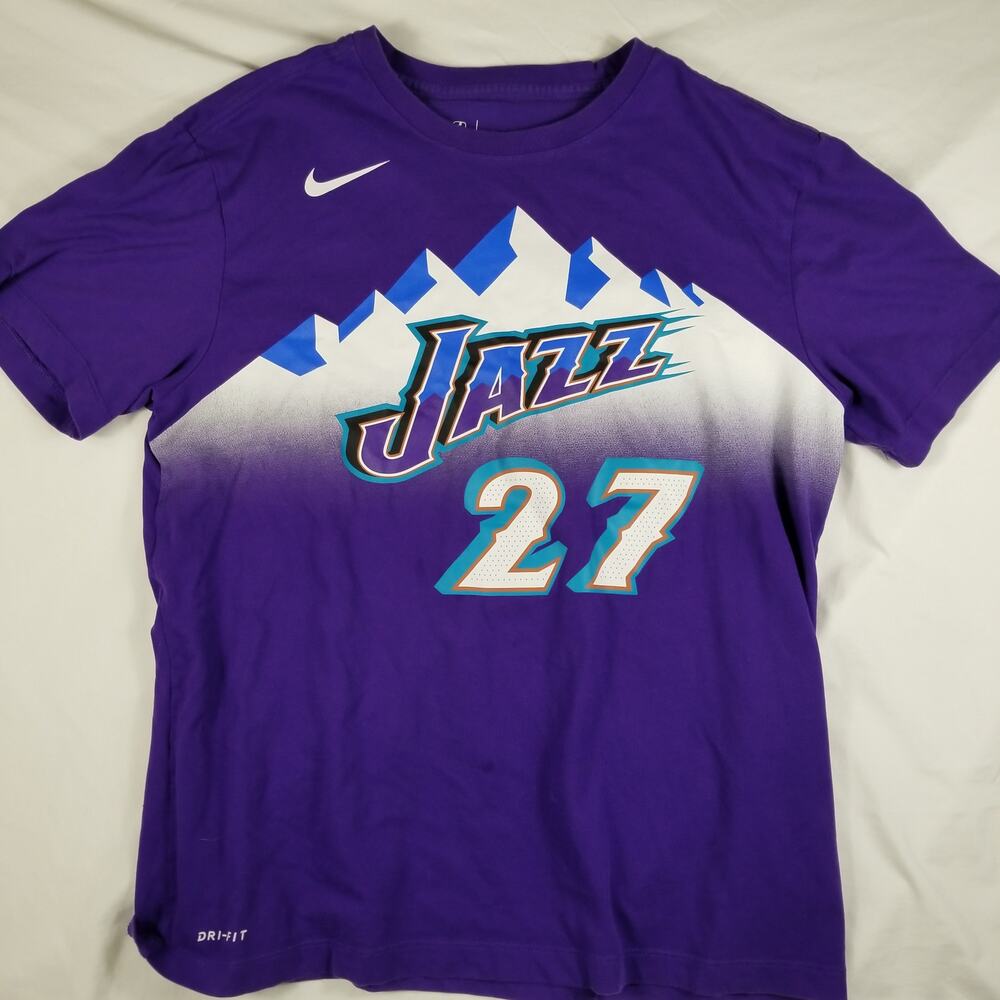 Nike Utah Jazz Rudy Gobert #27 City Edition Shirt Mens Medium Purple Mountain